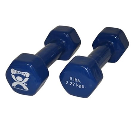 Fabrication Enterprises 5 lbs Vinyl-Coated Iron Dumbbell, Blue - Pair 10-0554-2